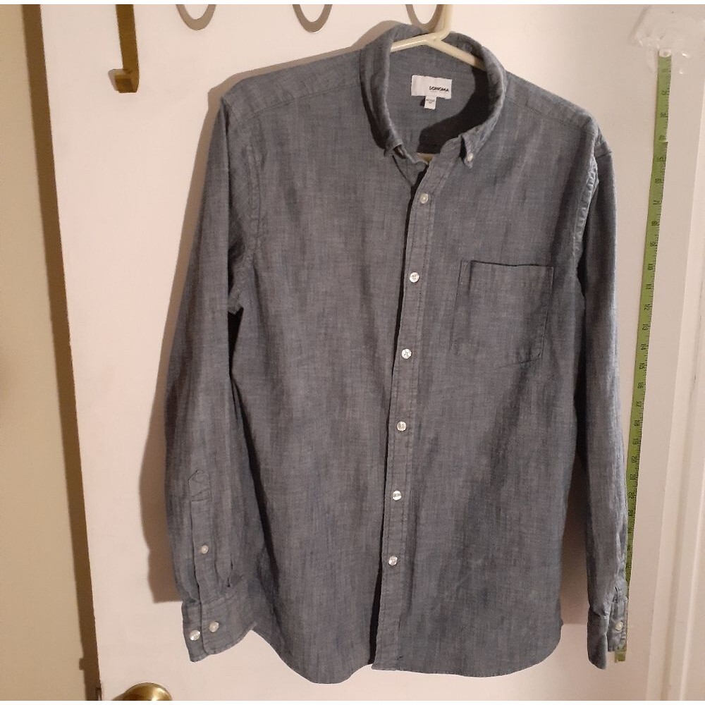 Sonoma shirt men's M medium blue denim chambray long sleeve button-down casual